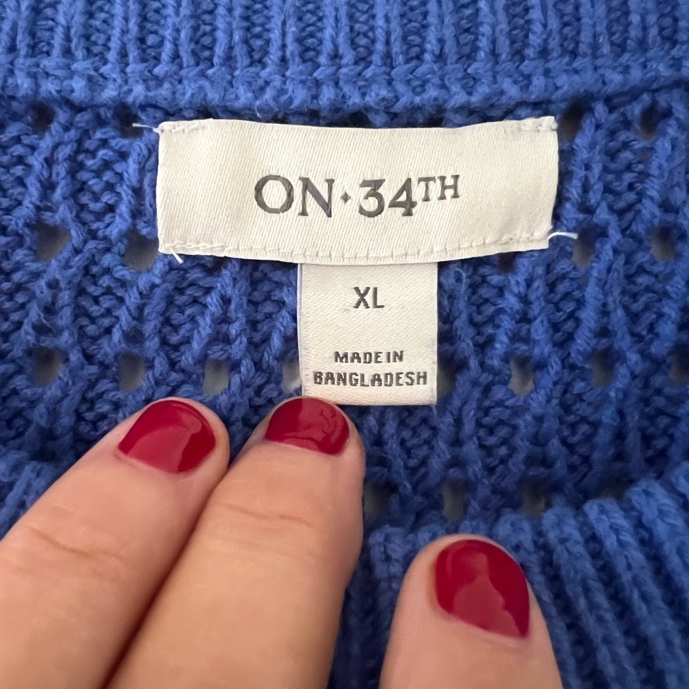 On 34th brand Cozy Blue Knit Sweater size XL - Picture 2 of 9